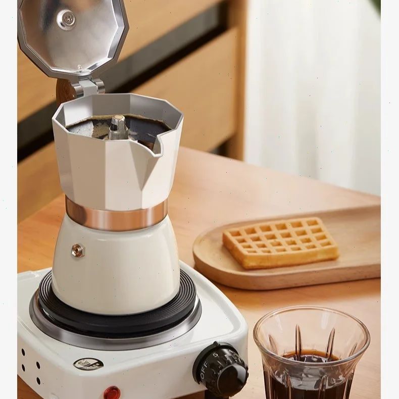 Coffee Equipment Pour Over - Moka-Kanne mit rundem Boden, Einzelventil, kleine